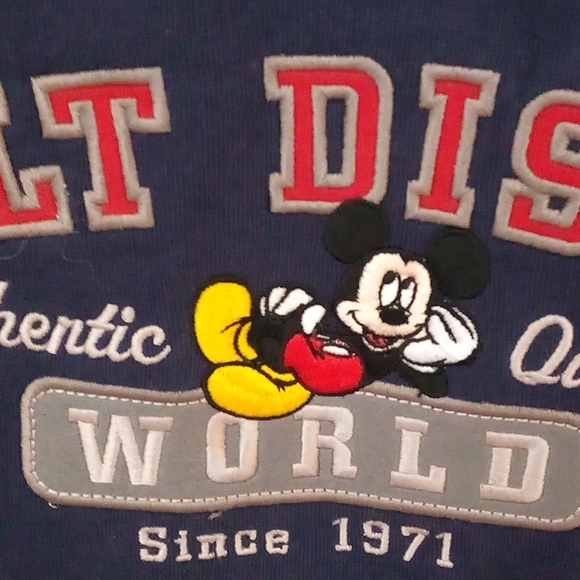 Disney World Hooded Navy Embroidered Sweatshirt with Full Front Zip - Picture 3 of 10